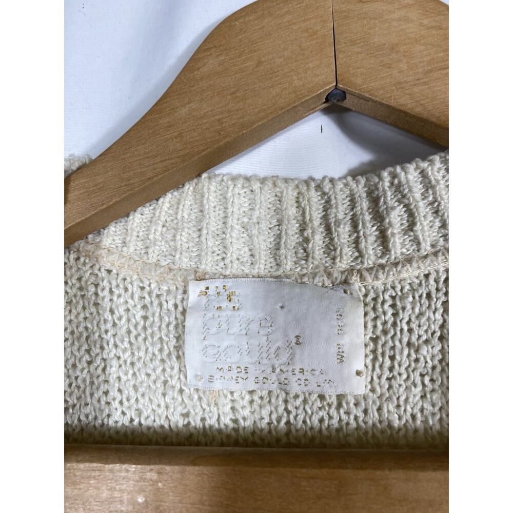 Its Pure Gould Sweater Vest Size Medium Ivory White Button Old Money Coastal VTG - Picture 10 of 12